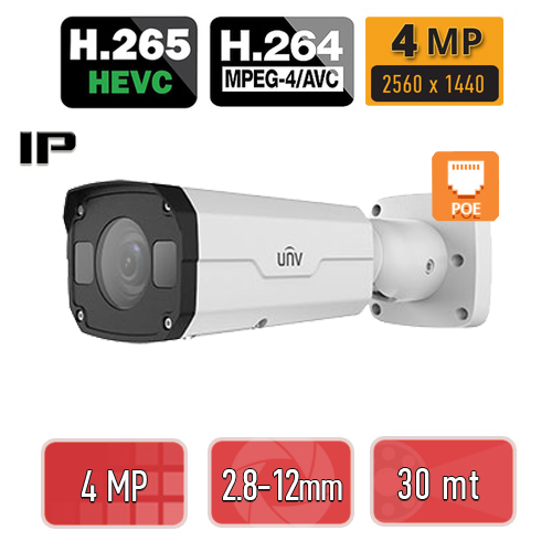 UNV-IPC2324EBR-DP Ultra H.265 4MP 2,8-12mm VariLens Bullet Kamera